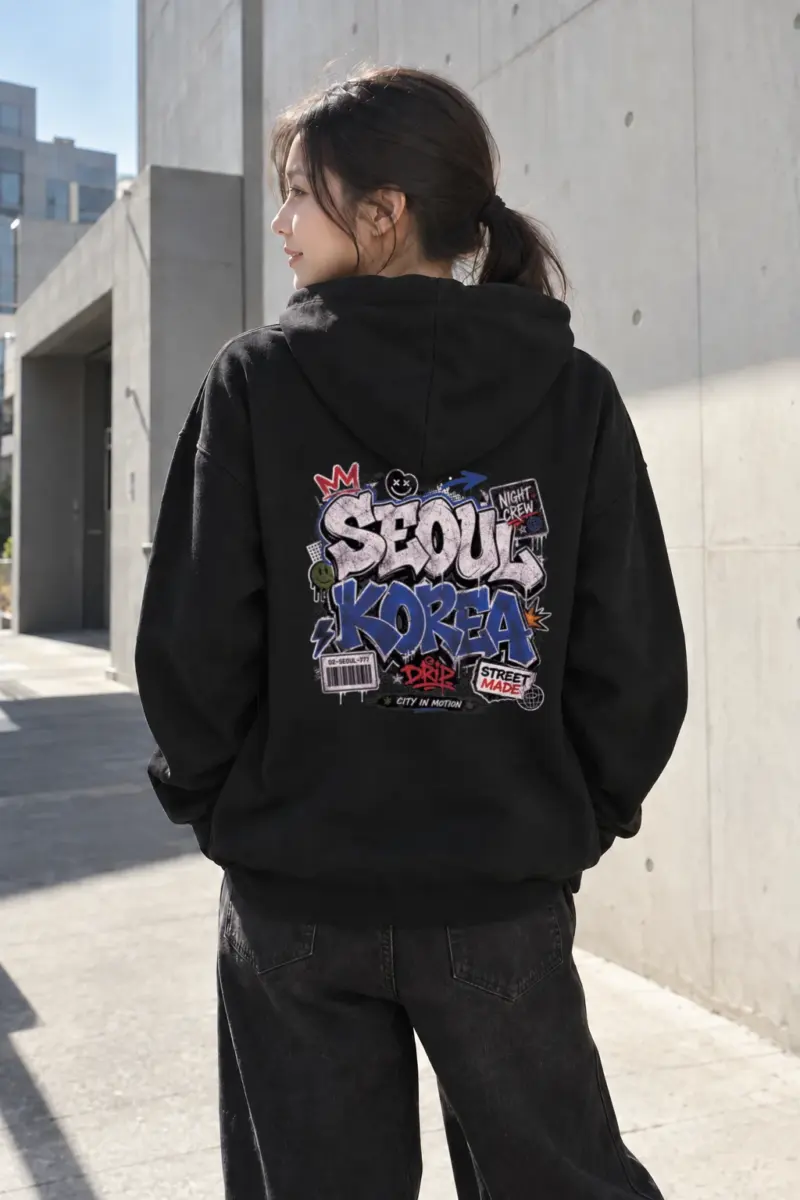 "Seoul Night Crew" Heavy Blend Unisex Pullover Hoodie | Gildan 18500