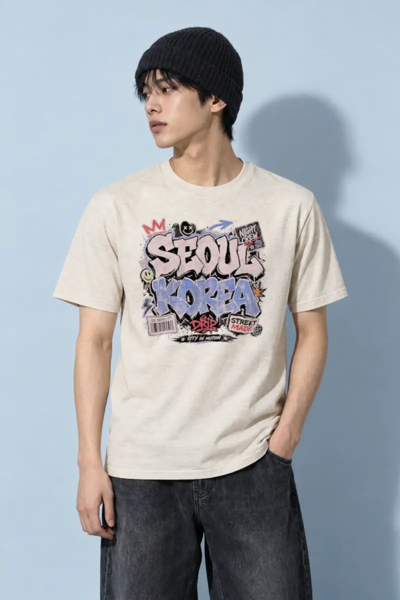 "Seoul Night Crew" Heavyweight Unisex Crewneck T-shirt