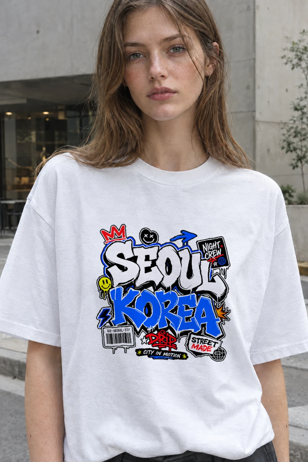 "Seoul Night Crew" Heavyweight Unisex Crewneck T-shirt | Gildan 5000