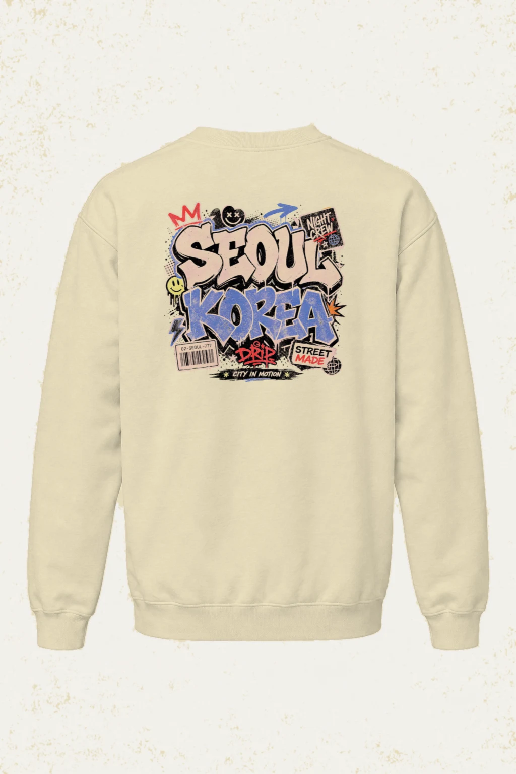 "Seoul Night Crew" Unisex Sponge Fleece Crewneck Sweatshirt | Bella + Canvas 3901