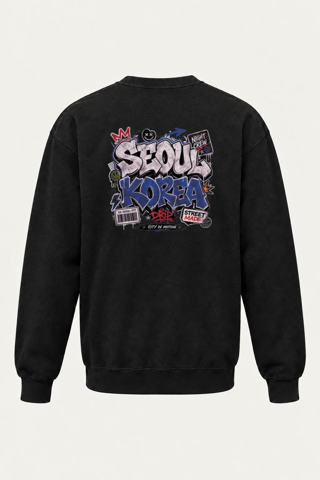"Seoul Night Crew" Unisex Sponge Fleece Crewneck Sweatshirt | Bella + Canvas 3901