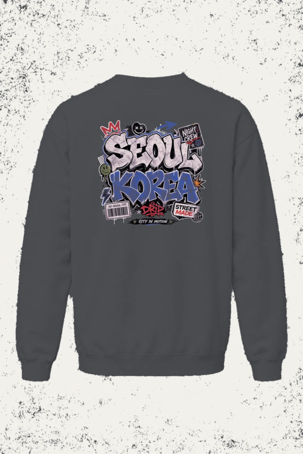 "Seoul Night Crew" Unisex Sponge Fleece Crewneck Sweatshirt | Bella + Canvas 3901