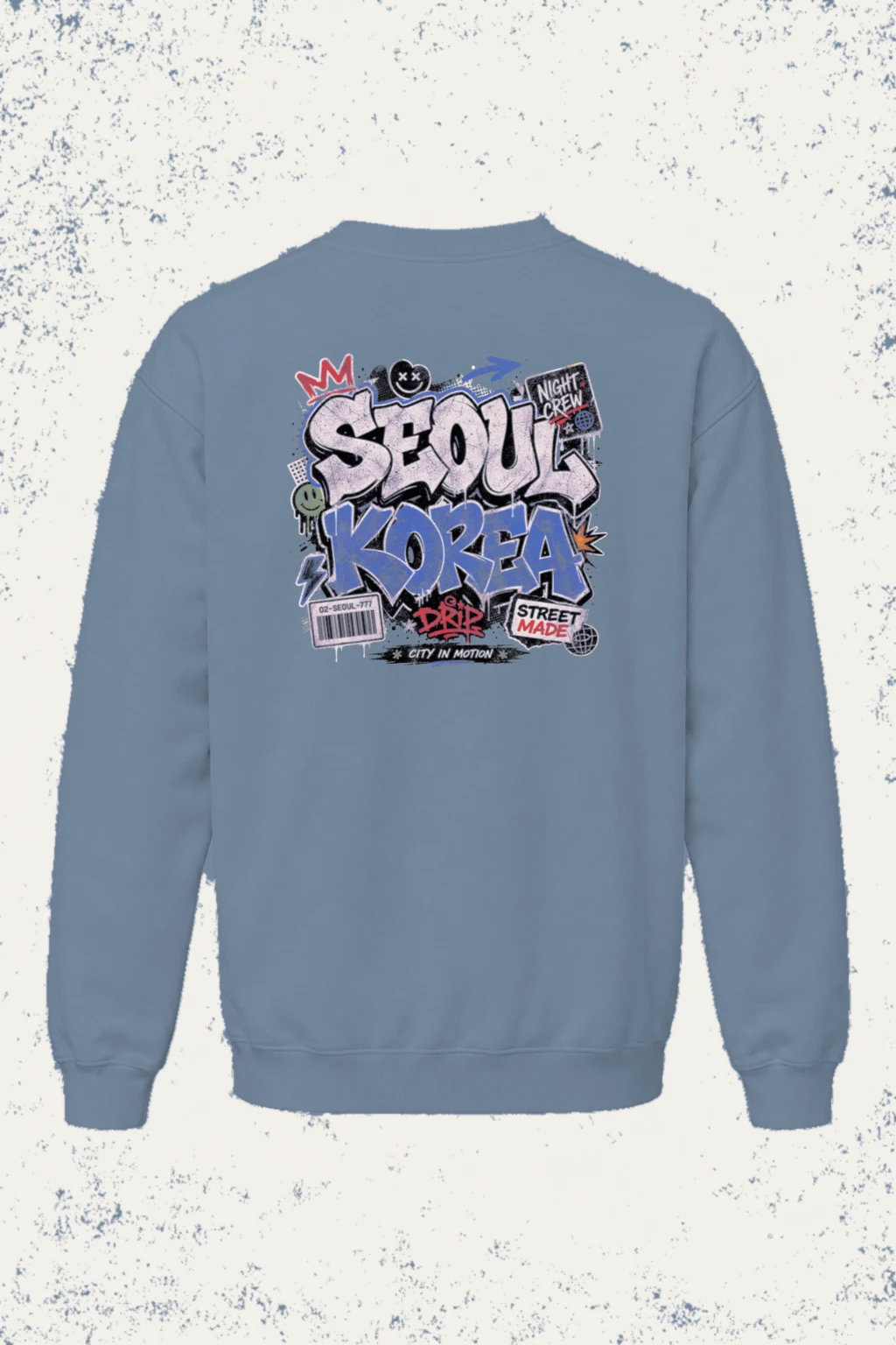 "Seoul Night Crew" Unisex Sponge Fleece Crewneck Sweatshirt | Bella + Canvas 3901