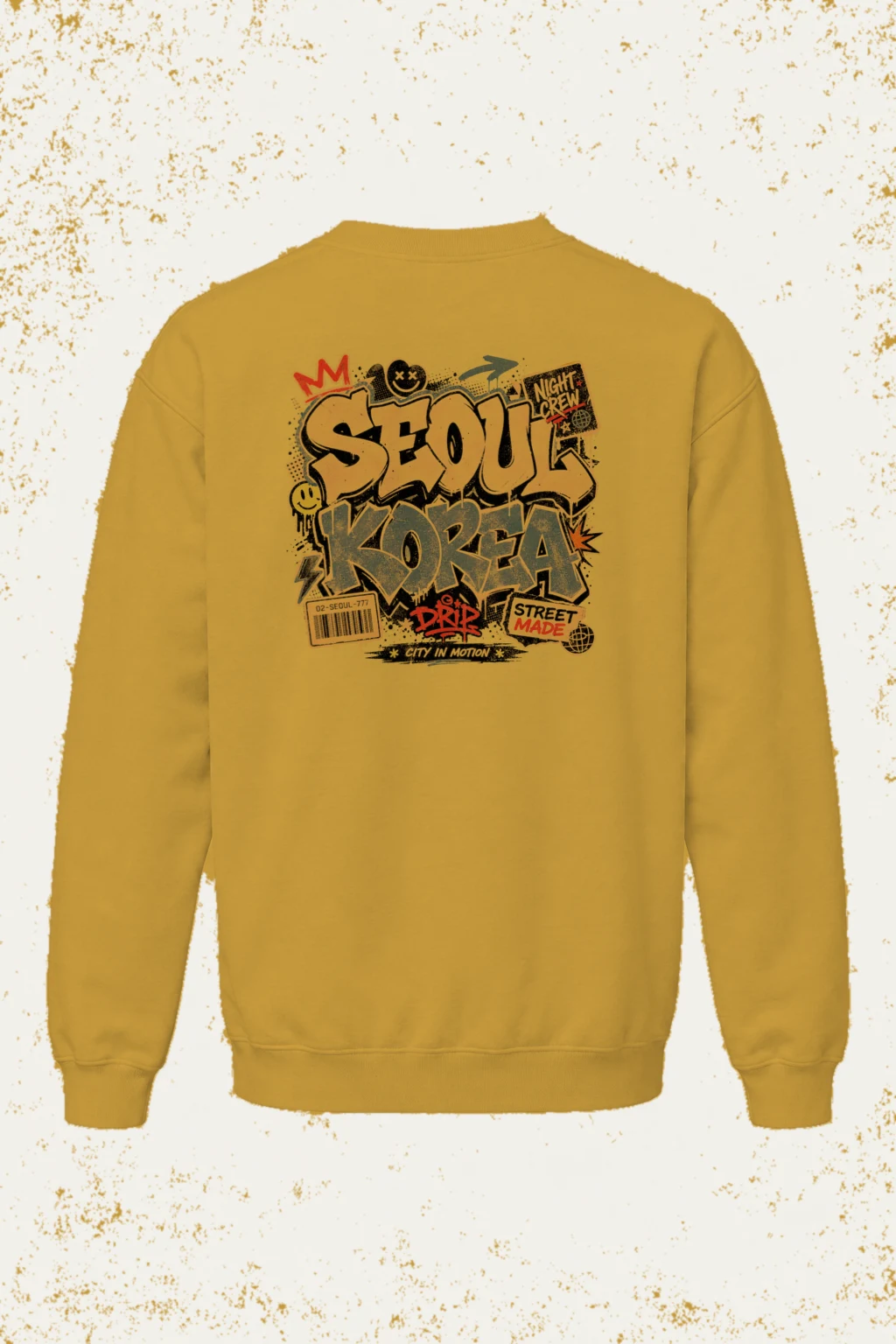 "Seoul Night Crew" Unisex Sponge Fleece Crewneck Sweatshirt | Bella + Canvas 3901