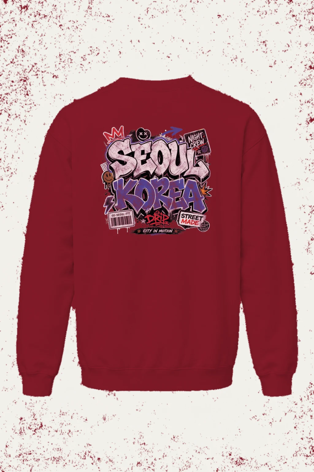 "Seoul Night Crew" Unisex Sponge Fleece Crewneck Sweatshirt | Bella + Canvas 3901