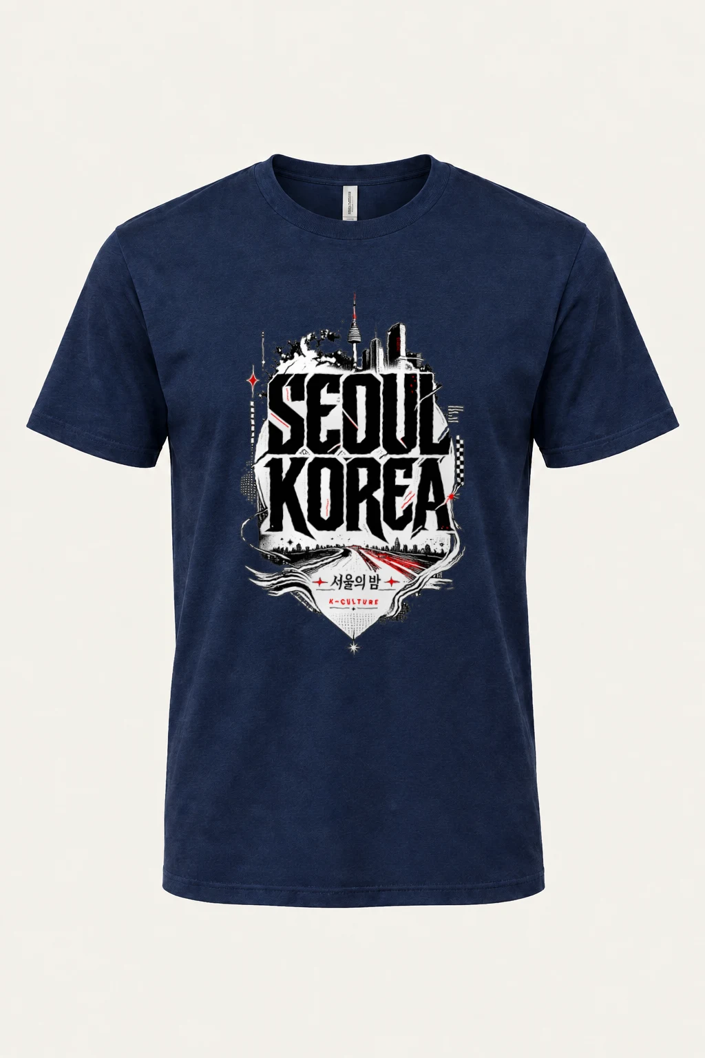 "Seoul Night" Heavyweight Unisex Crewneck T-shirt | Gildan 5000