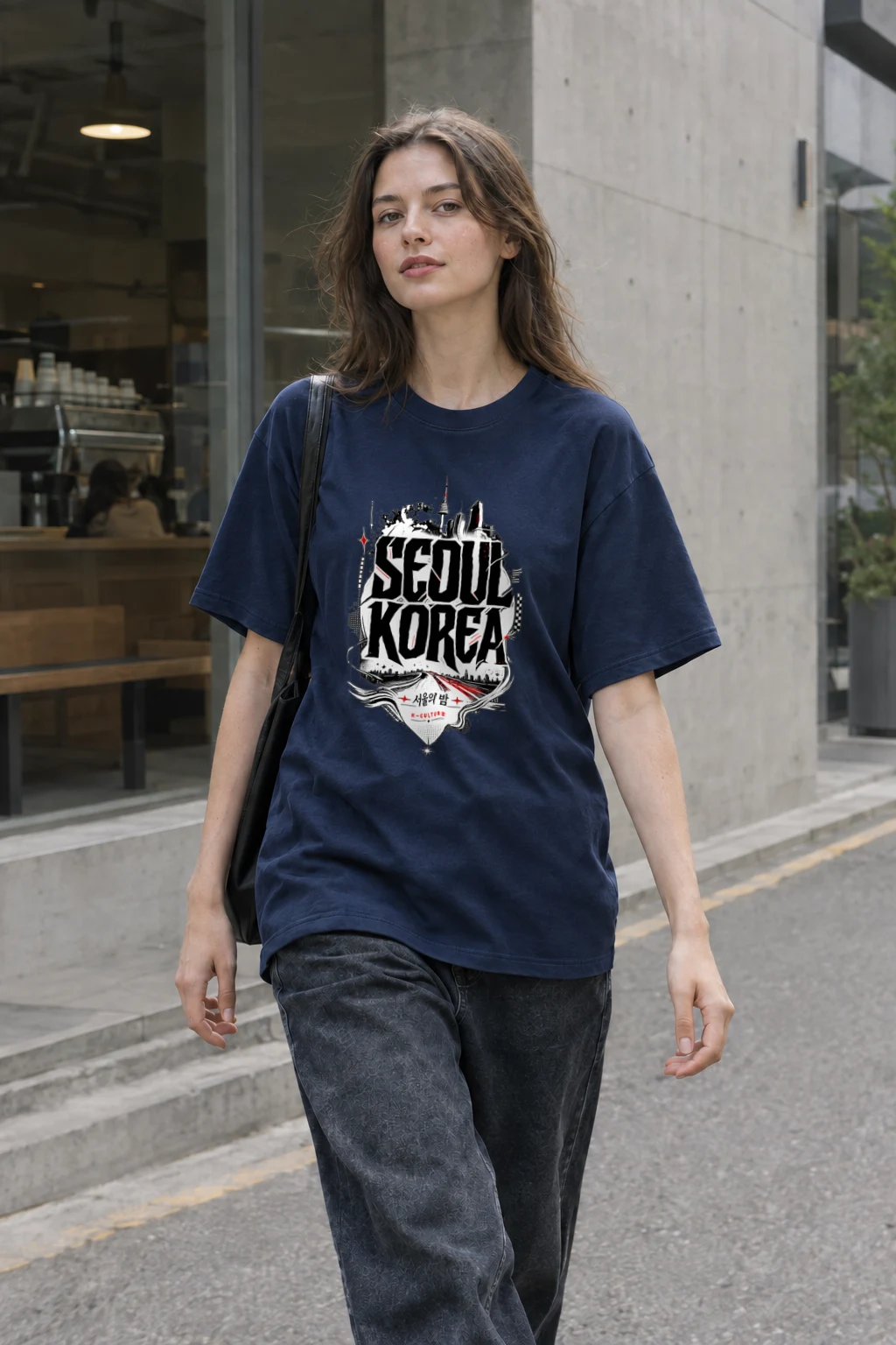 "Seoul Night" Heavyweight Unisex Crewneck T-shirt | Gildan 5000