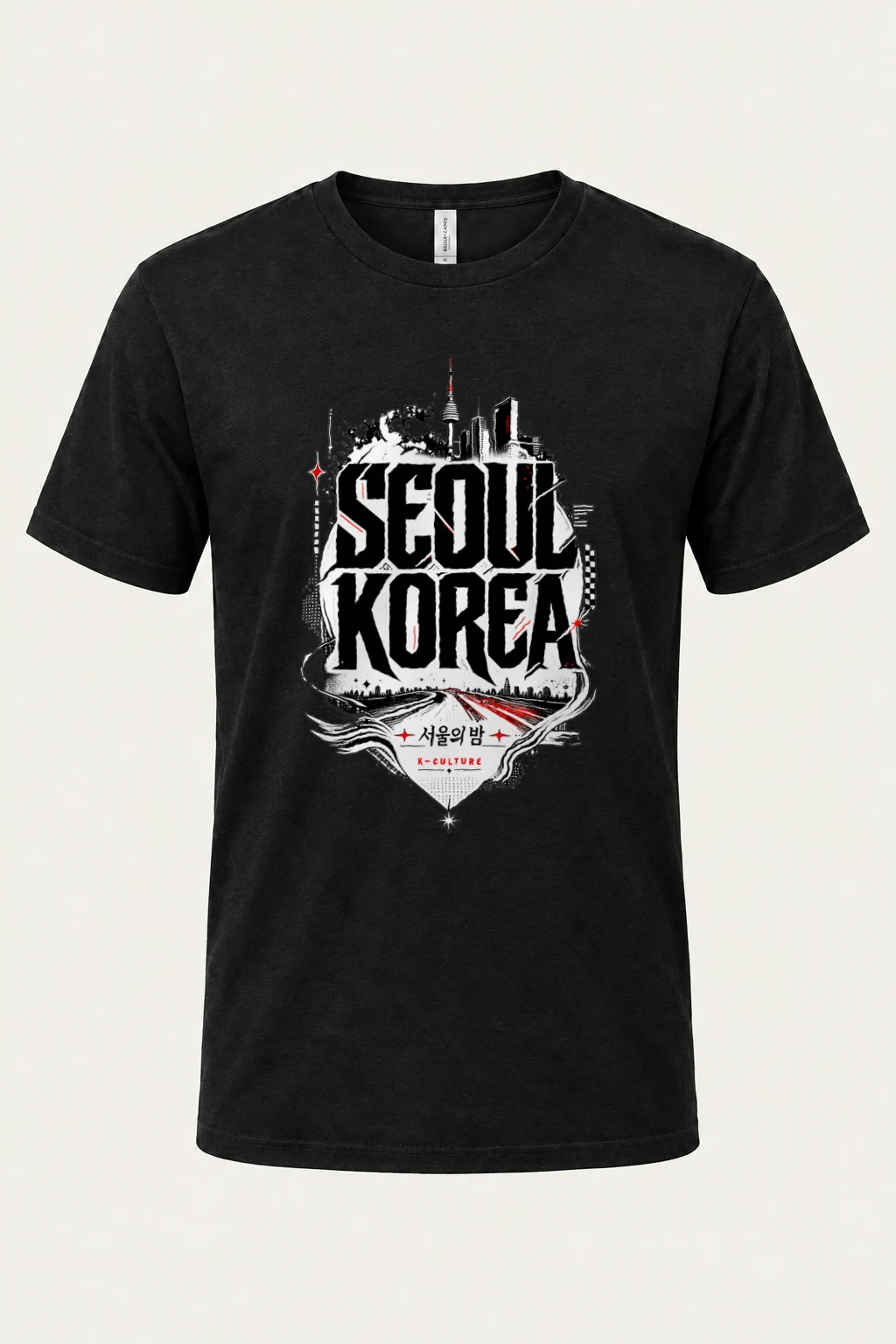 "Seoul Night" Heavyweight Unisex Crewneck T-shirt | Gildan 5000