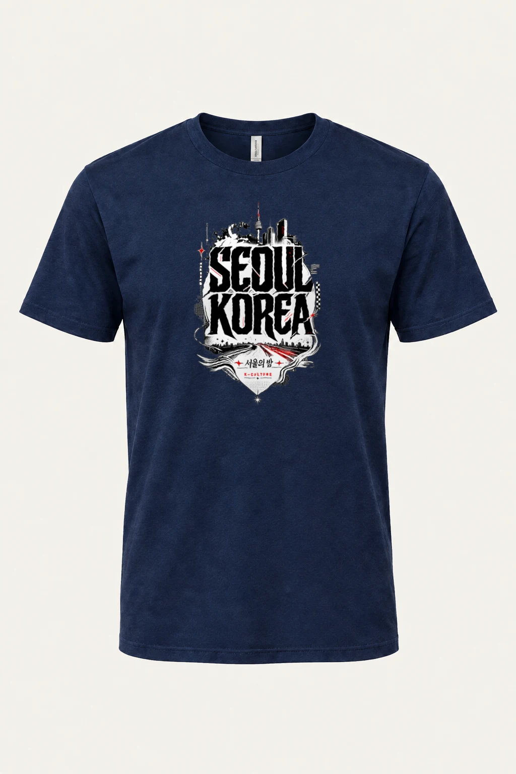 "Seoul Night" Heavyweight Unisex Crewneck T-shirt | Gildan 5000