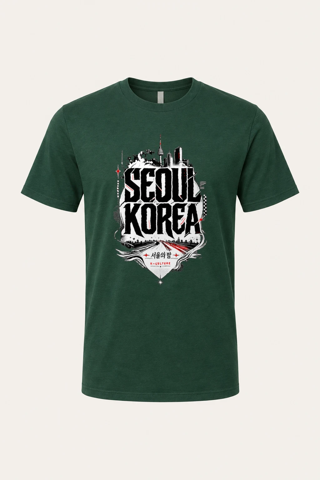 "Seoul Night" Heavyweight Unisex Crewneck T-shirt | Gildan 5000