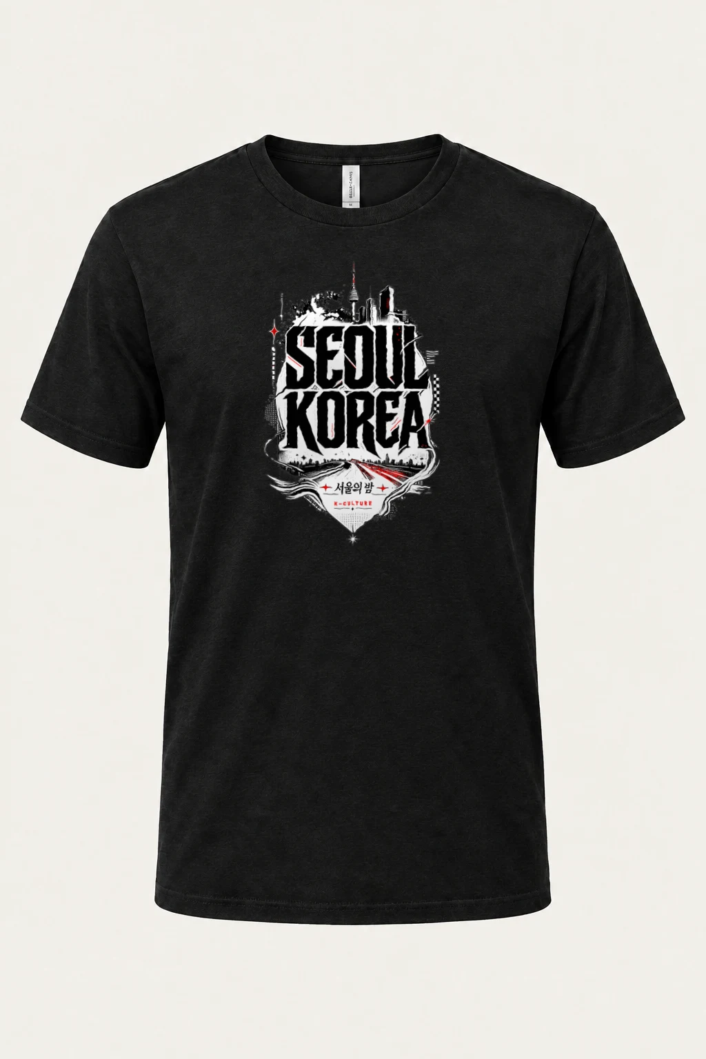 "Seoul Night" Heavyweight Unisex Crewneck T-shirt | Gildan 5000