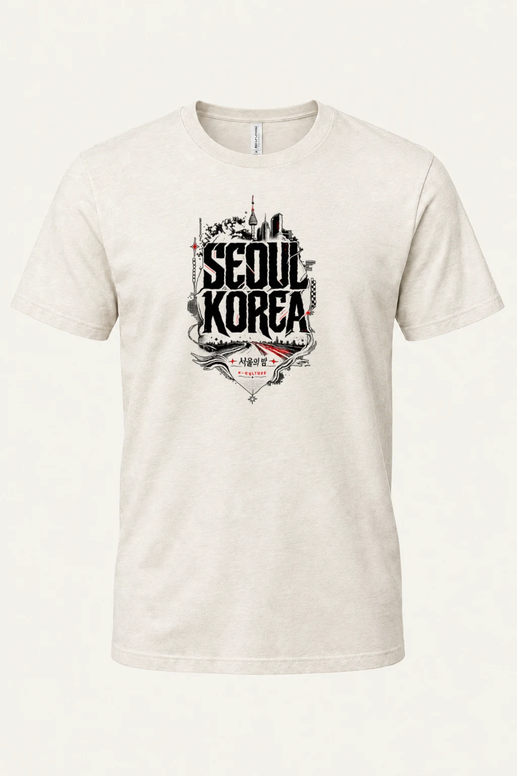 "Seoul Night" Heavyweight Unisex Crewneck T-shirt | Gildan 5000
