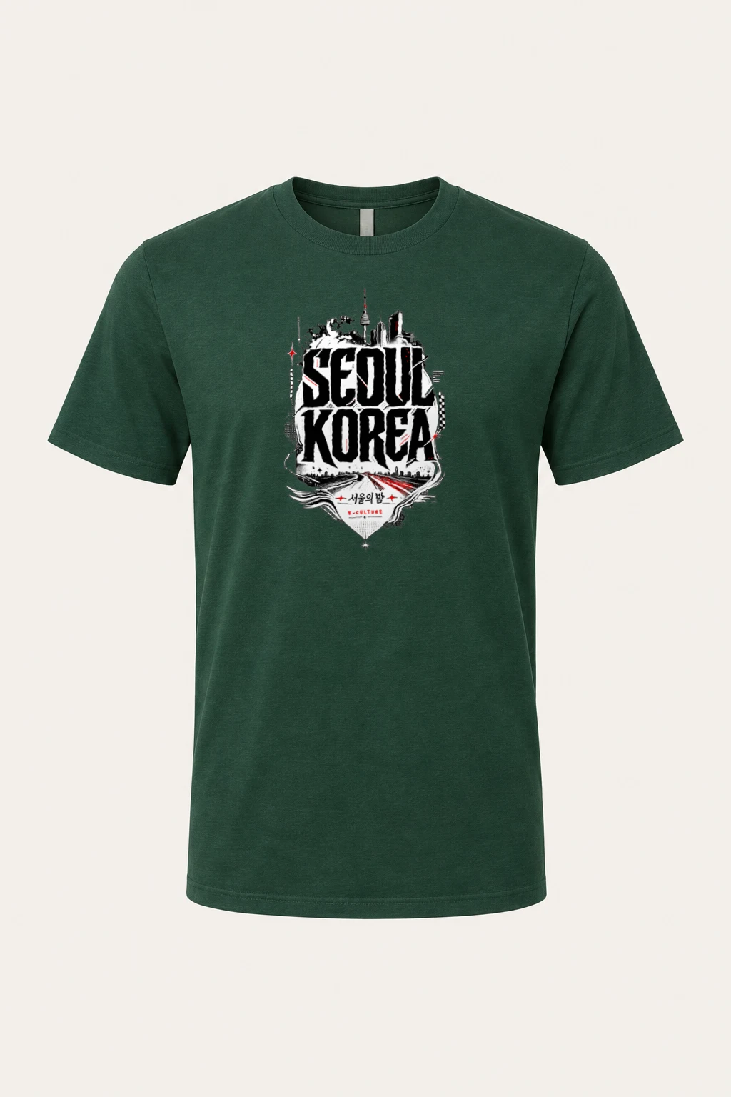 "Seoul Night" Heavyweight Unisex Crewneck T-shirt | Gildan 5000