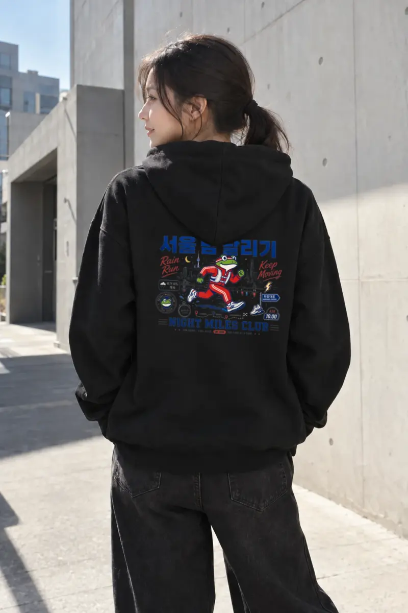 “Seoul Night Miles Club” Heavy Blend Unisex Pullover Hoodie | Gildan 18500