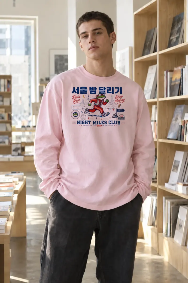“Seoul Night Miles Club” Unisex Longsleeve T-shirt | Gildan 2400