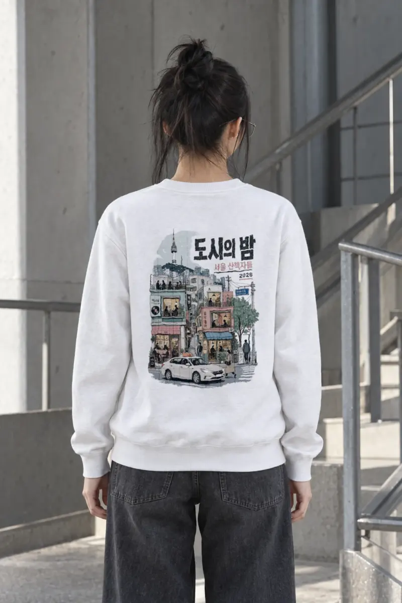 "Seoul Night Walkers" Heavy Blend Unisex Crewneck Sweatshirt