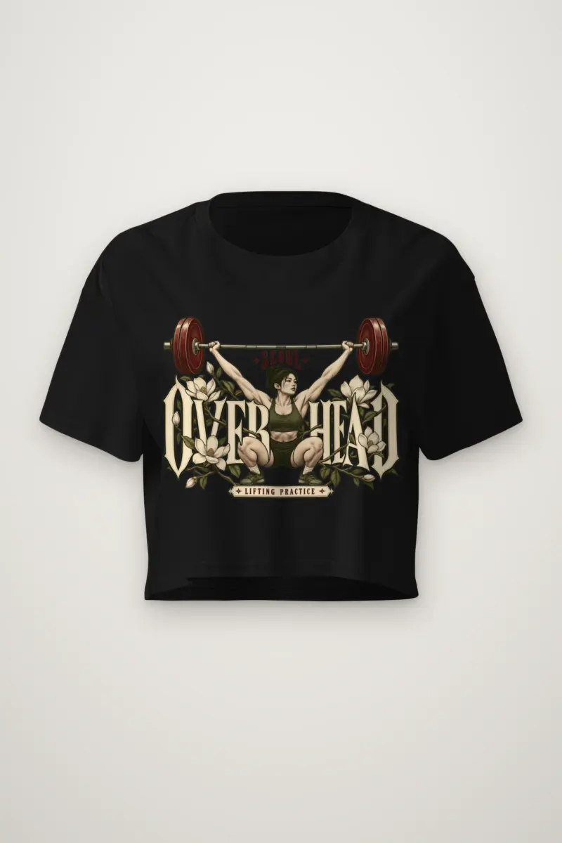 “Seoul Overhead Lifting Practice” Women’s Crop Tee
