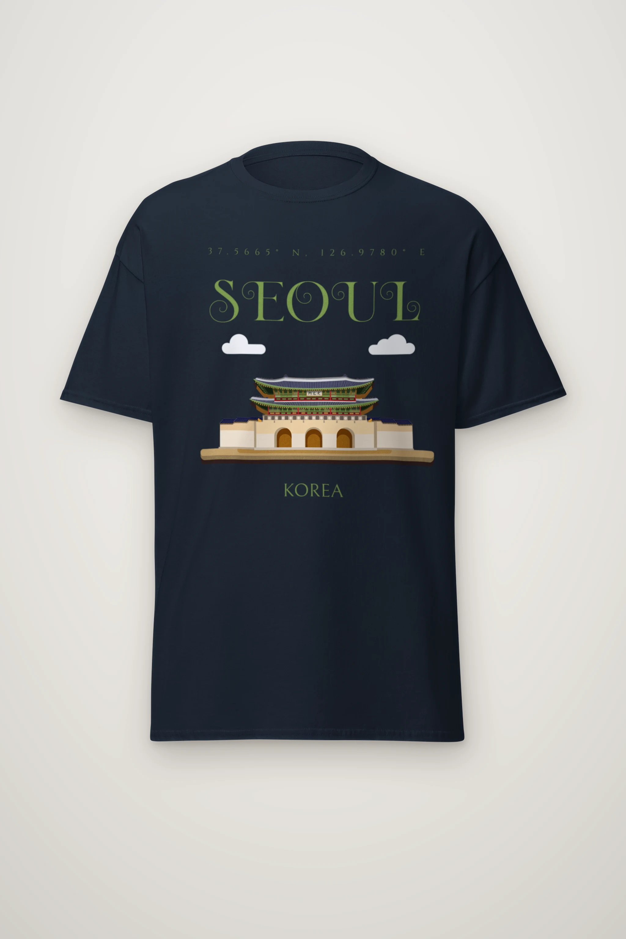 "Seoul Palace Coordinates" Heavyweight Unisex Crewneck T-shirt