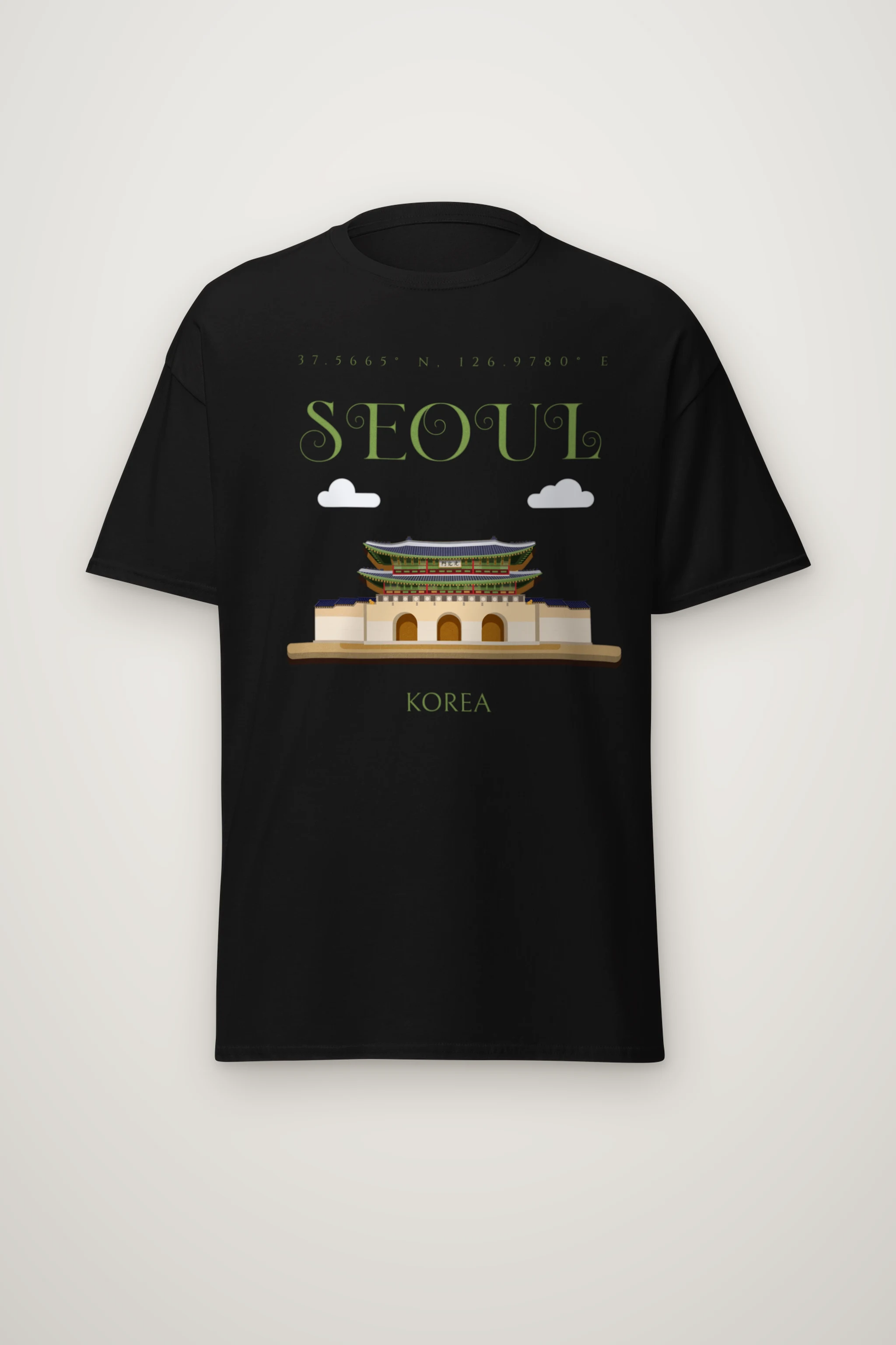 "Seoul Palace Coordinates" Heavyweight Unisex Crewneck T-shirt