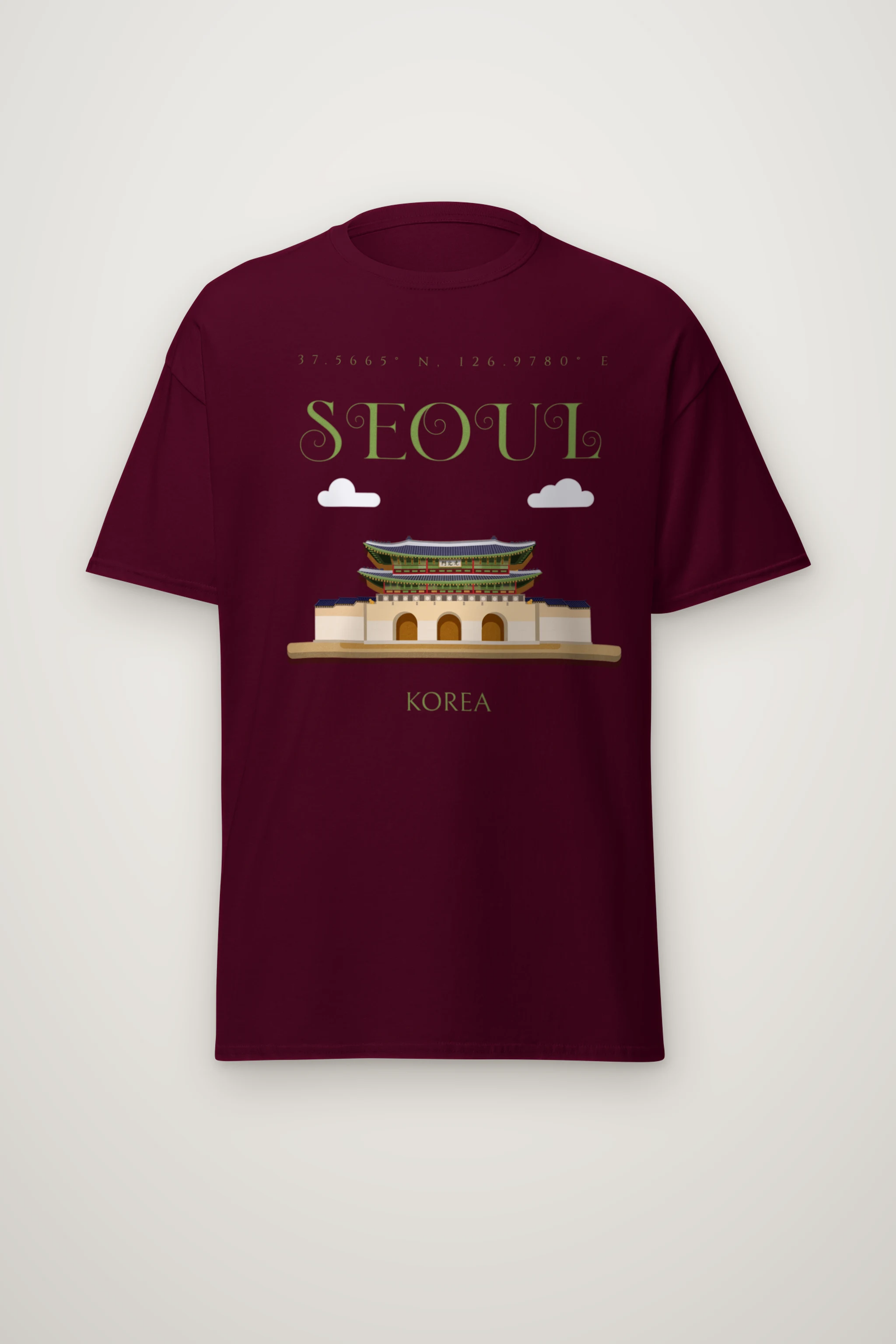 "Seoul Palace Coordinates" Heavyweight Unisex Crewneck T-shirt