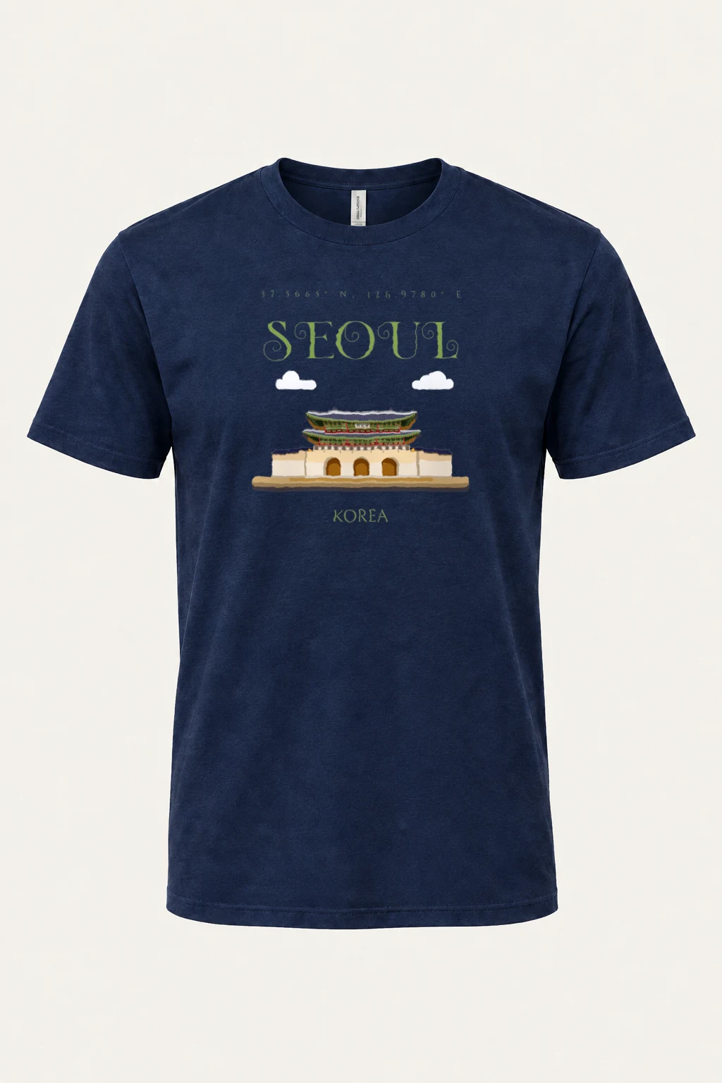 "Seoul Palace Coordinates" Heavyweight Unisex Crewneck T-shirt | Gildan 5000