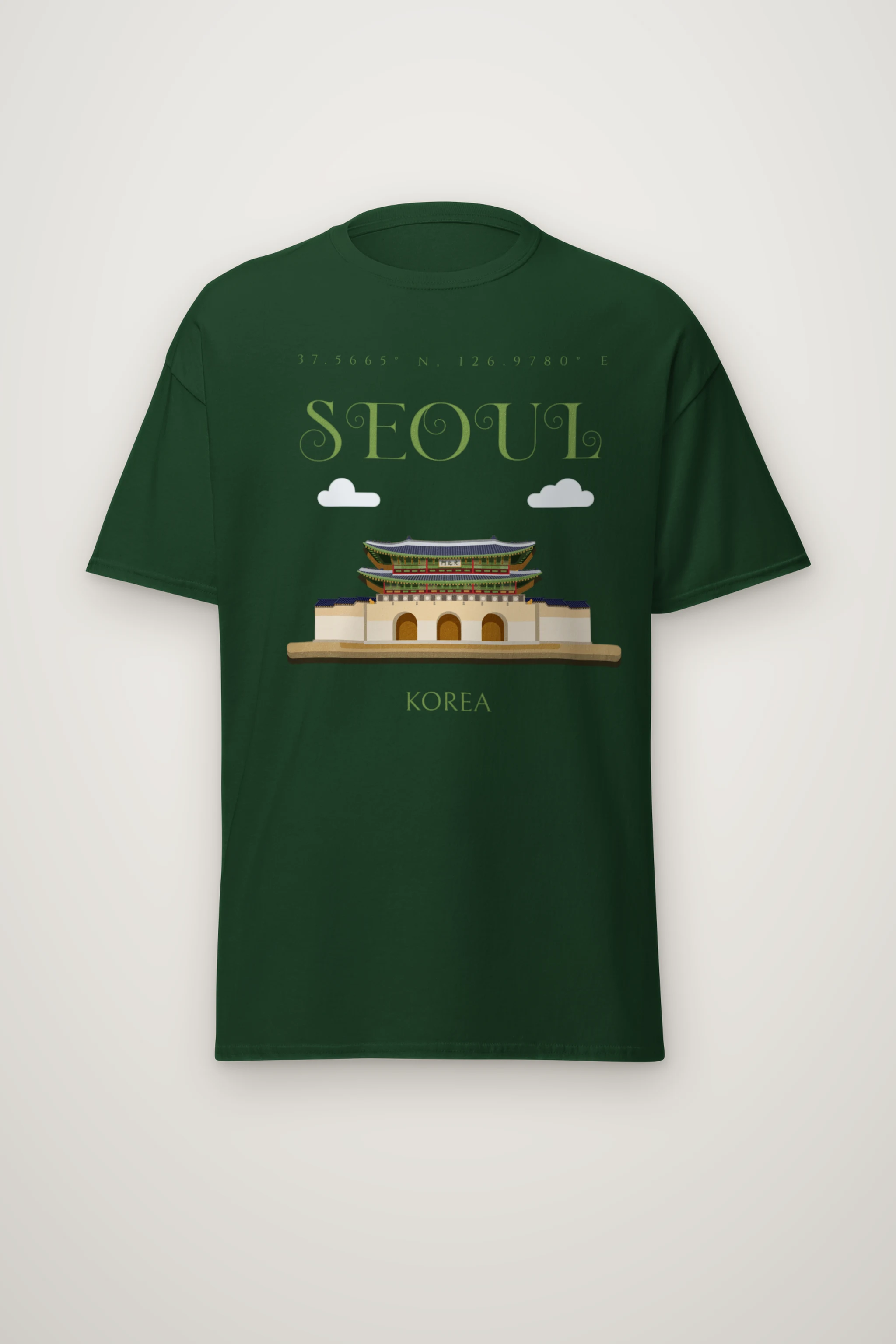 "Seoul Palace Coordinates" Heavyweight Unisex Crewneck T-shirt