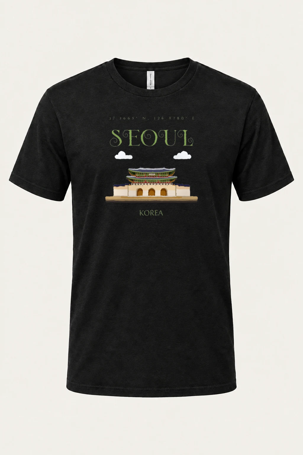 "Seoul Palace Coordinates" Heavyweight Unisex Crewneck T-shirt | Gildan 5000