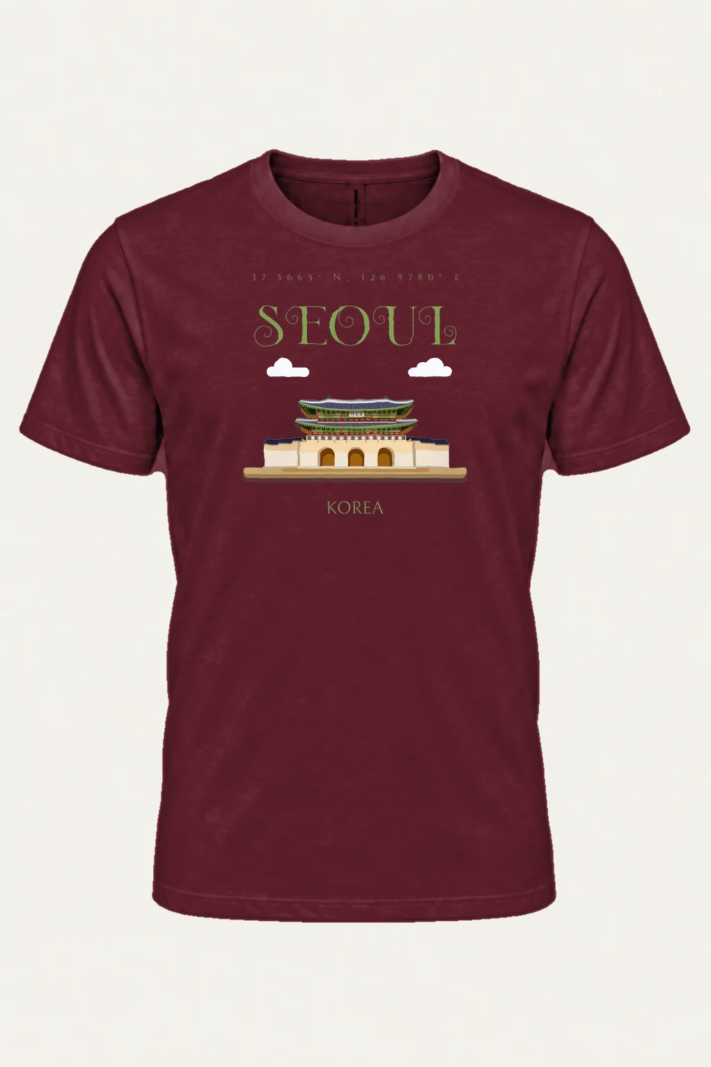 "Seoul Palace Coordinates" Heavyweight Unisex Crewneck T-shirt | Gildan 5000