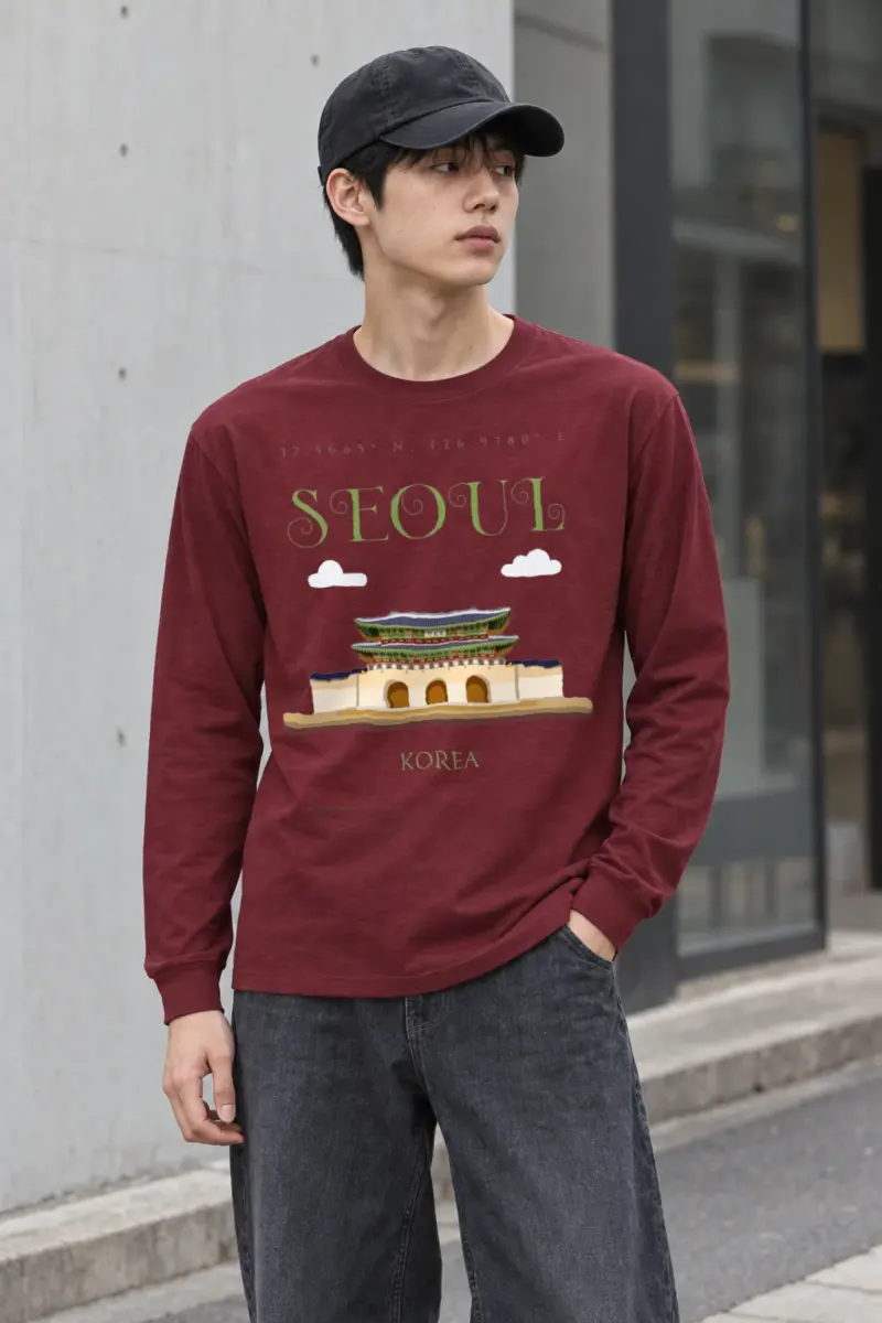 "Seoul Palace Coordinates" Unisex Longsleeve T-shirt | Gildan 2400