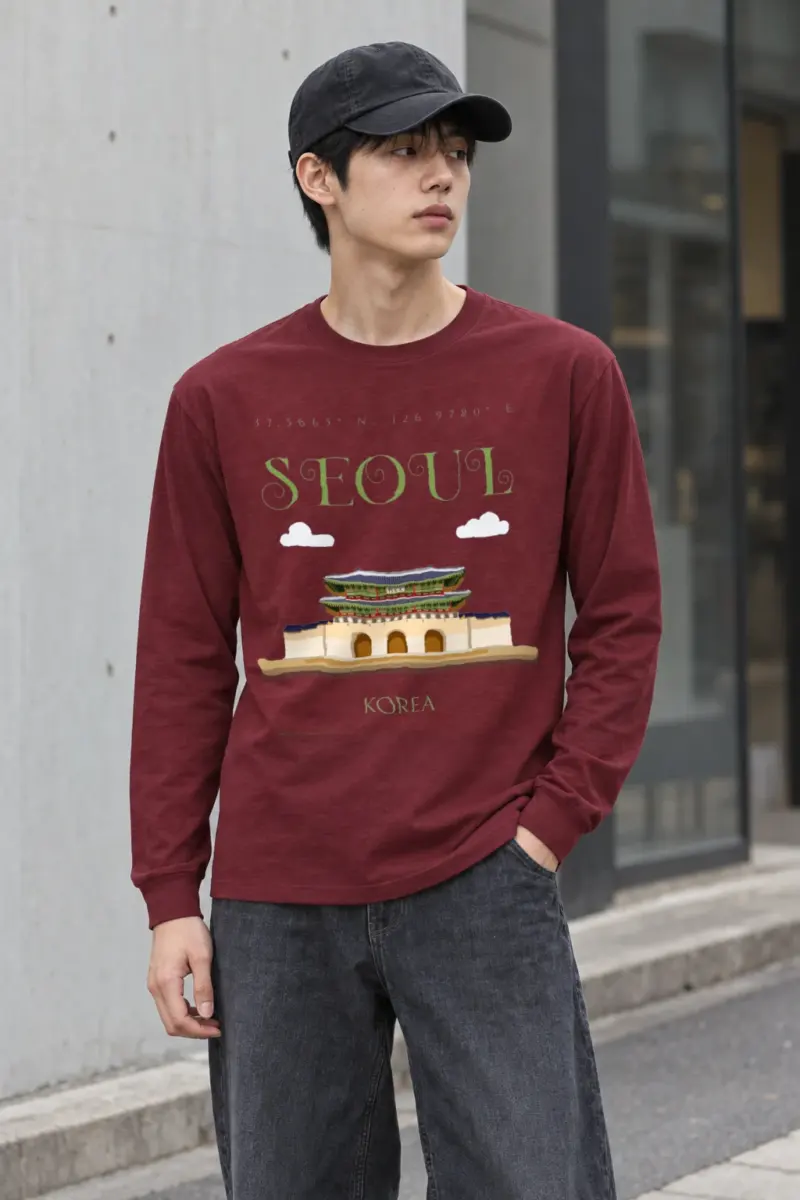 "Seoul Palace Coordinates" Unisex Longsleeve T-shirt
