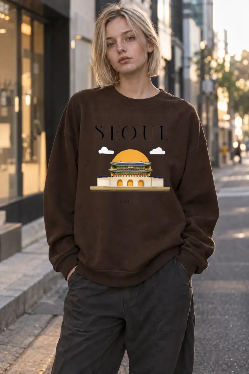“Seoul Palace Gate” Heavy Blend Unisex Crewneck Sweatshirt | Gildan 18000
