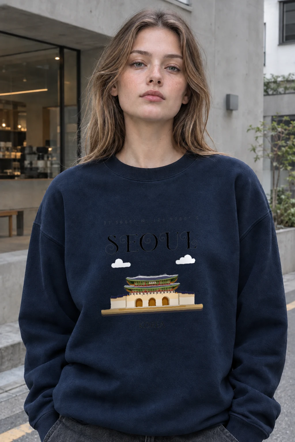 "Seoul Palace Gate" Heavy Blend Unisex Crewneck Sweatshirt | Gildan 18000