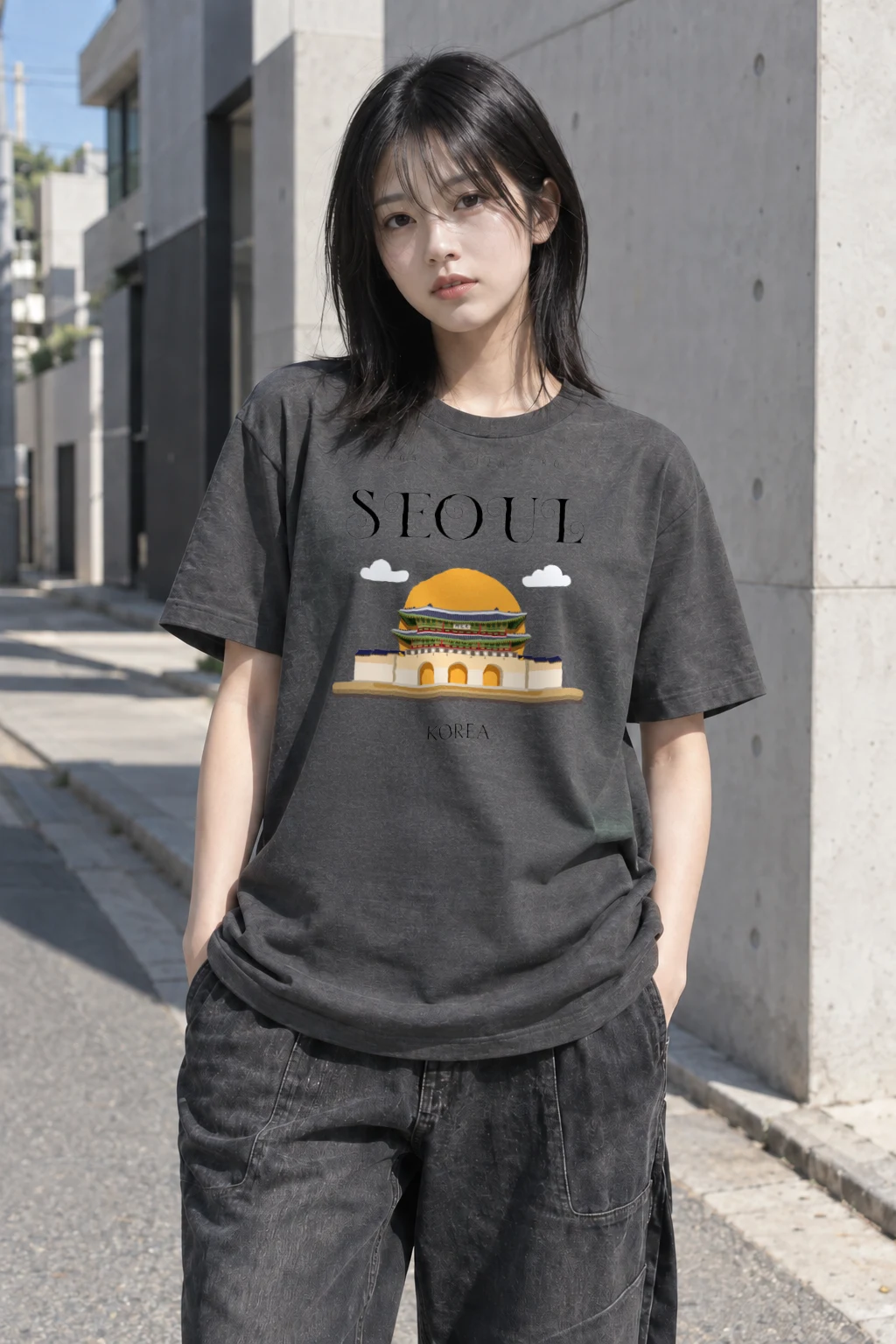 "Seoul Palace Gate" Heavyweight Unisex Crewneck T-shirt | Gildan 5000
