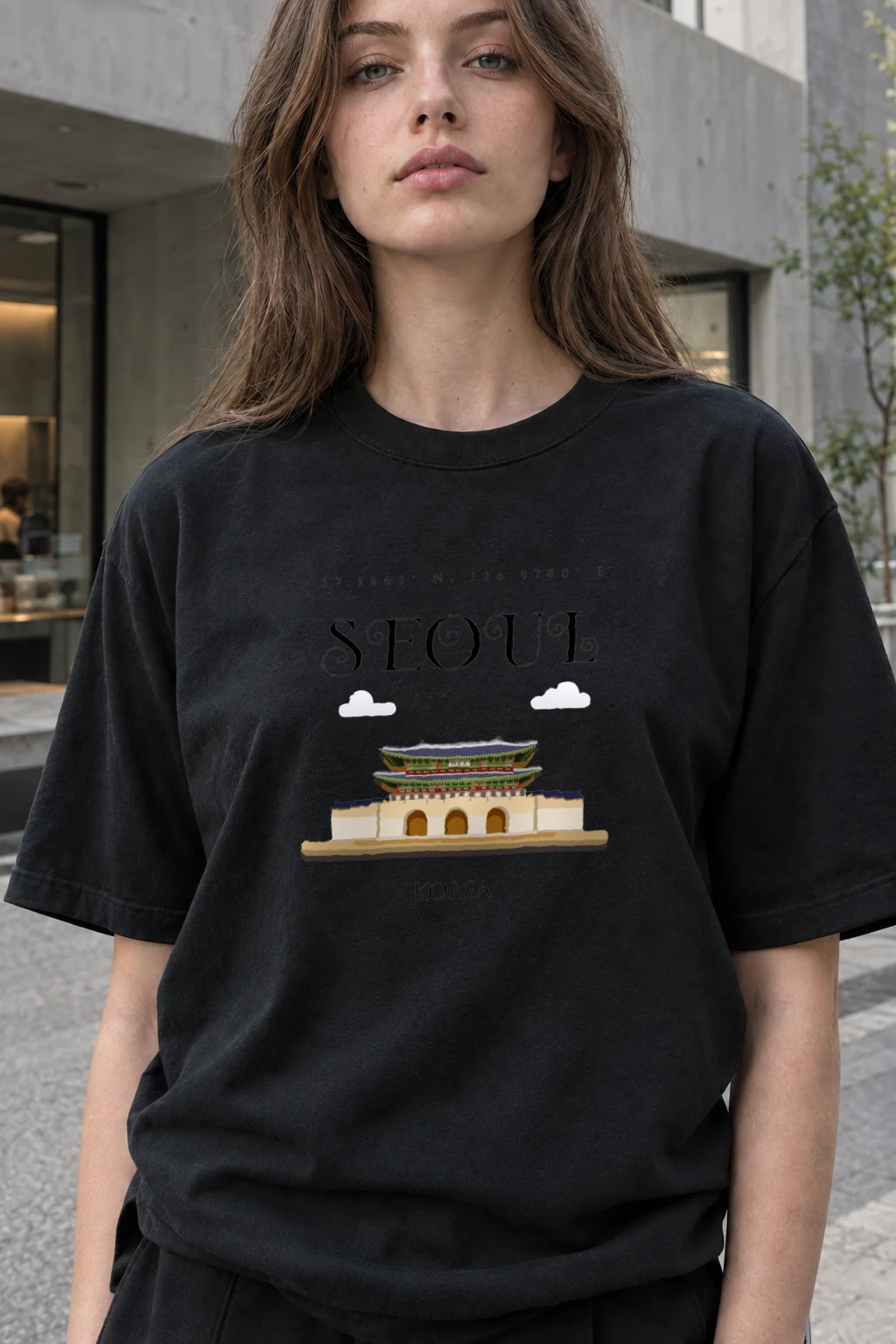 "Seoul Palace Gate" Heavyweight Unisex Crewneck T-shirt | Gildan 5000