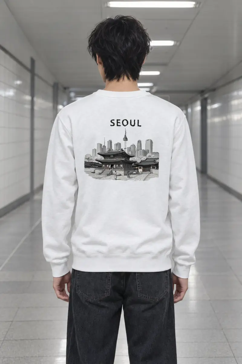 "Seoul Palace Skyline" Heavy Blend Unisex Crewneck Sweatshirt