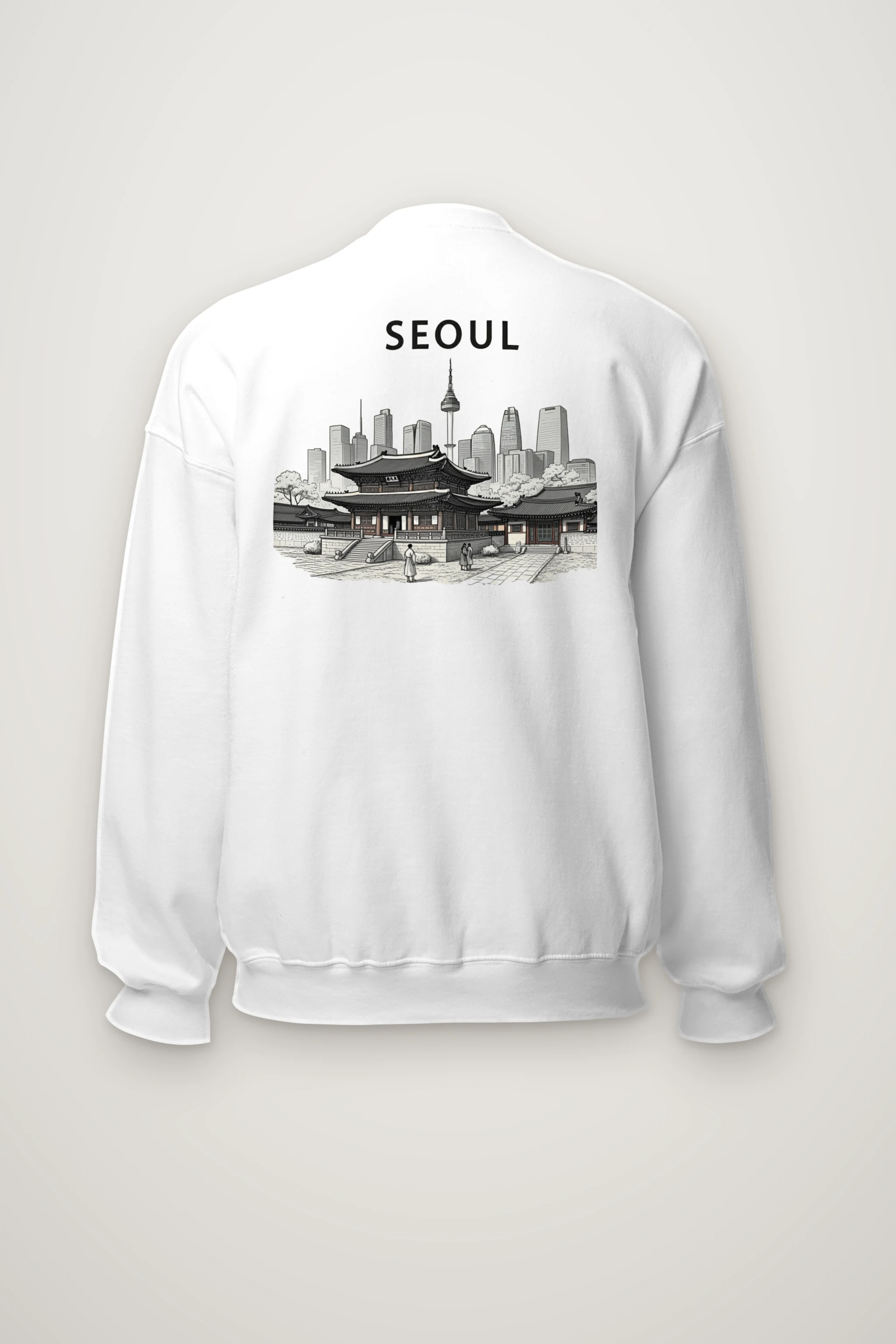 "Seoul Palace Skyline" Heavy Blend Unisex Crewneck Sweatshirt