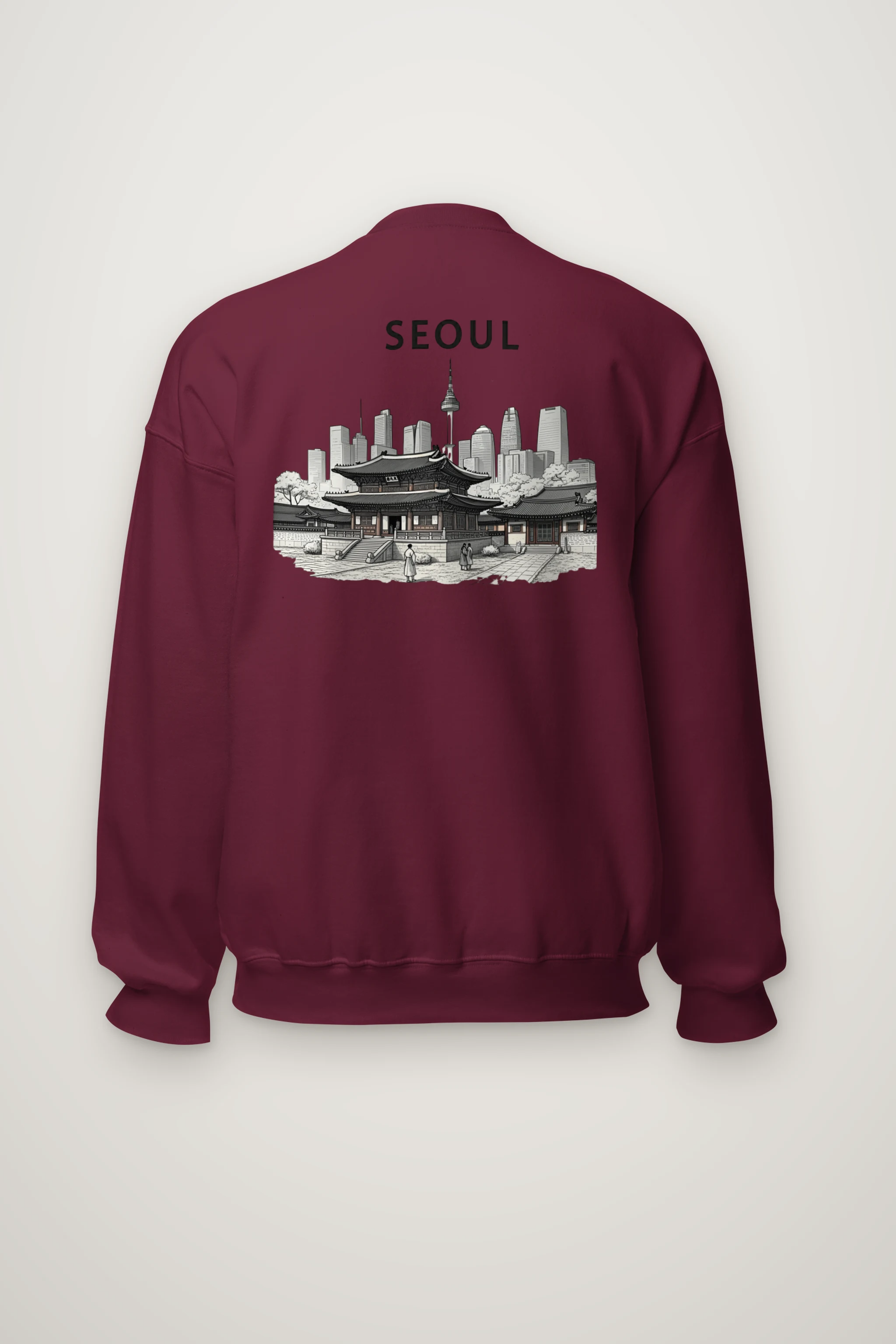 "Seoul Palace Skyline" Heavy Blend Unisex Crewneck Sweatshirt