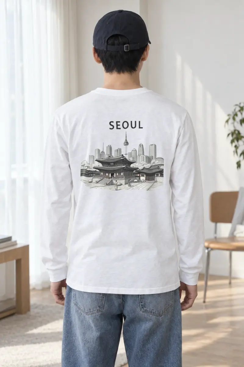 "Seoul Palace Skyline" Unisex Longsleeve T-shirt
