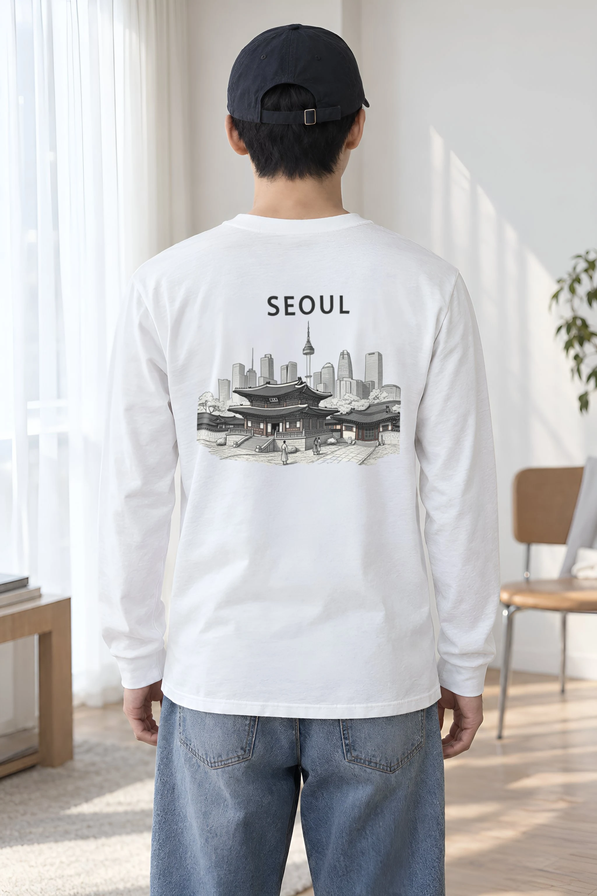 "Seoul Palace Skyline" Unisex Longsleeve T-shirt