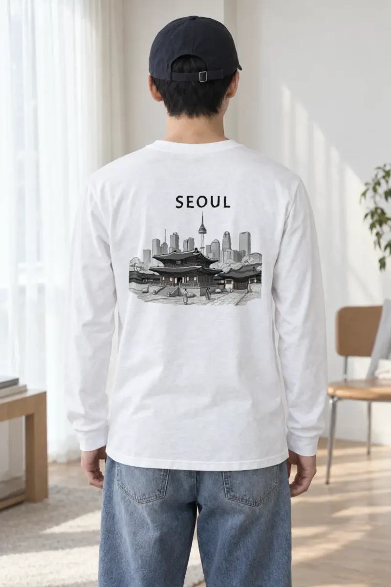 "Seoul Palace Skyline" Unisex Longsleeve T-shirt