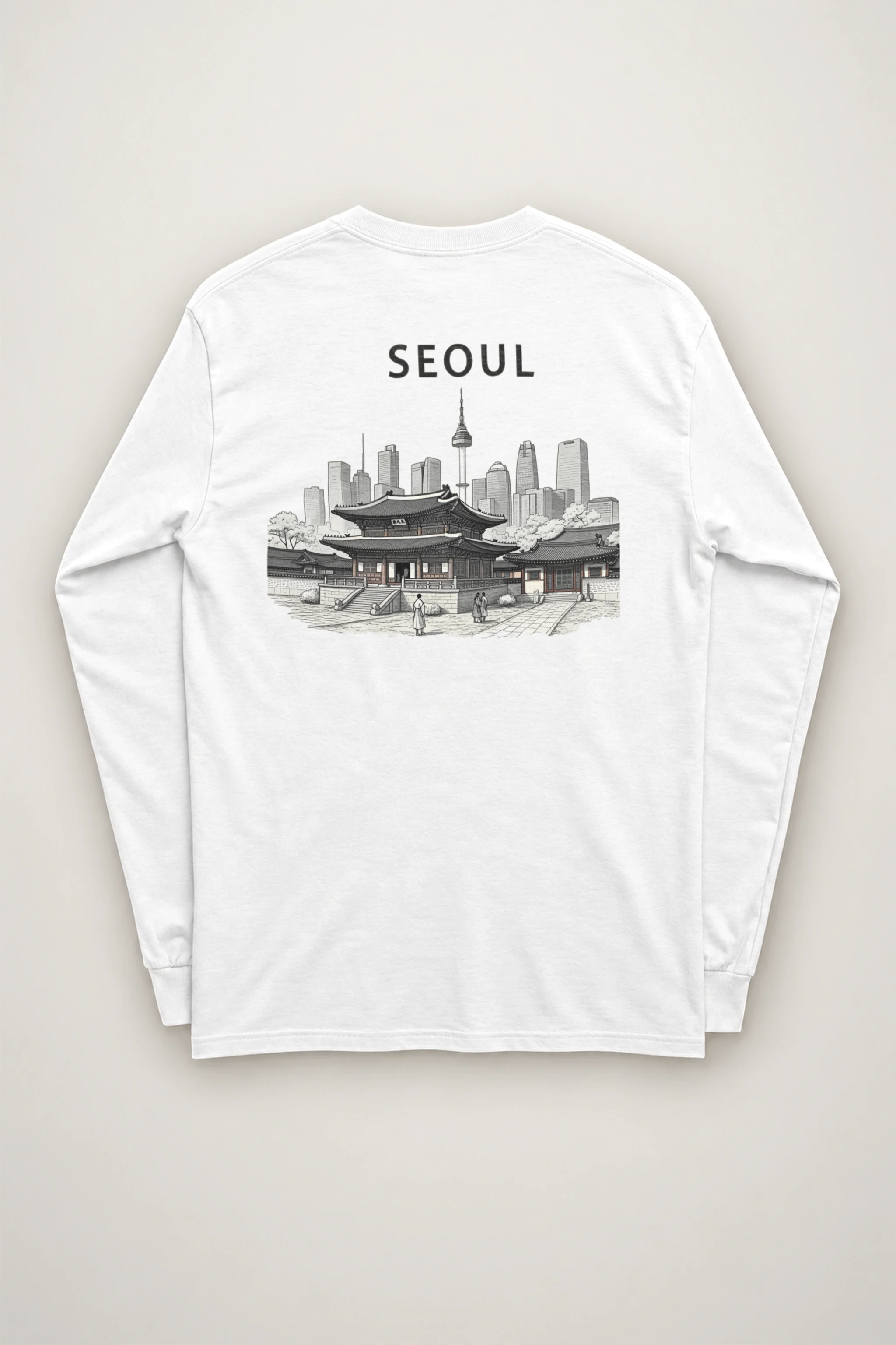 "Seoul Palace Skyline" Unisex Longsleeve T-shirt