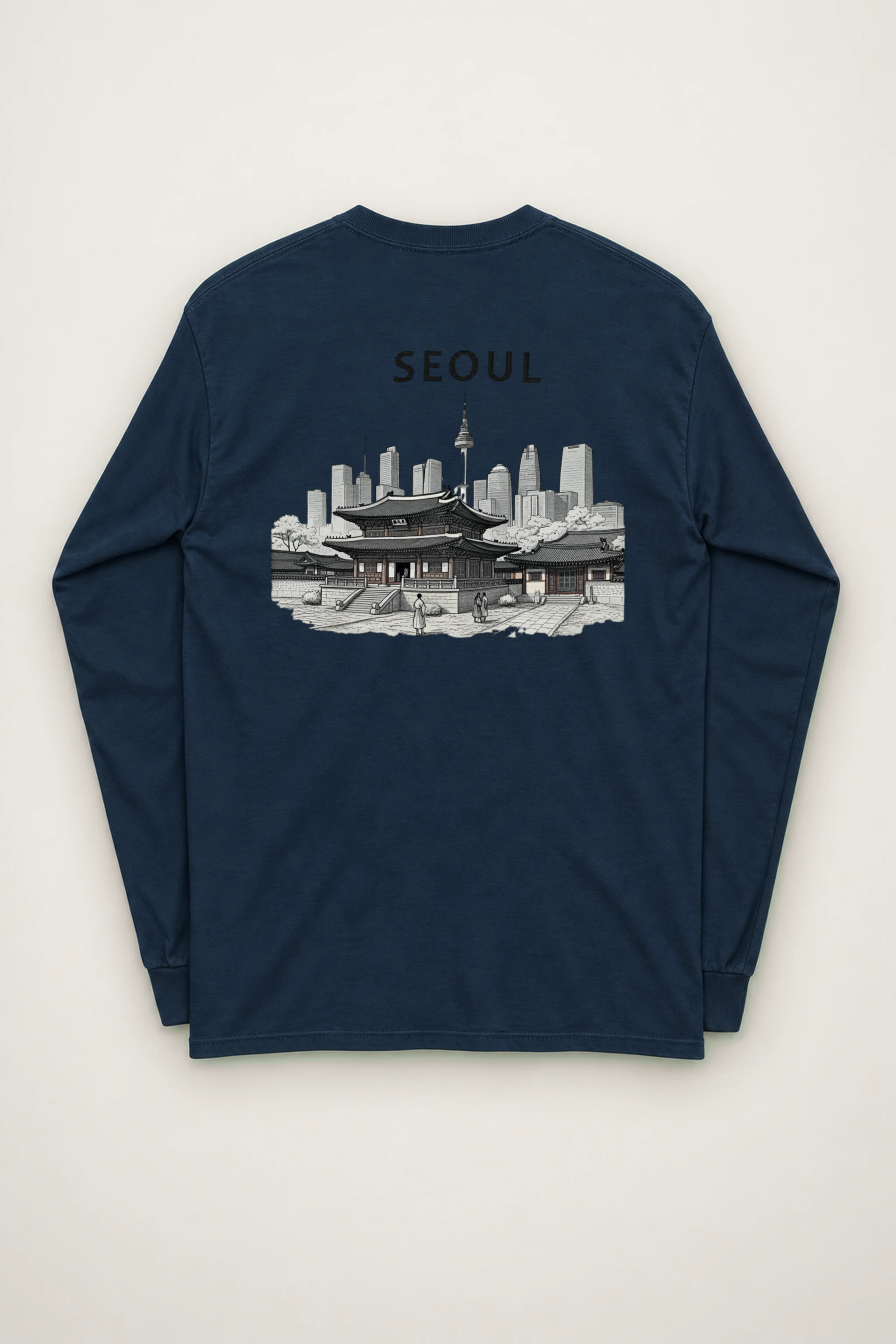 "Seoul Palace Skyline" Unisex Longsleeve T-shirt