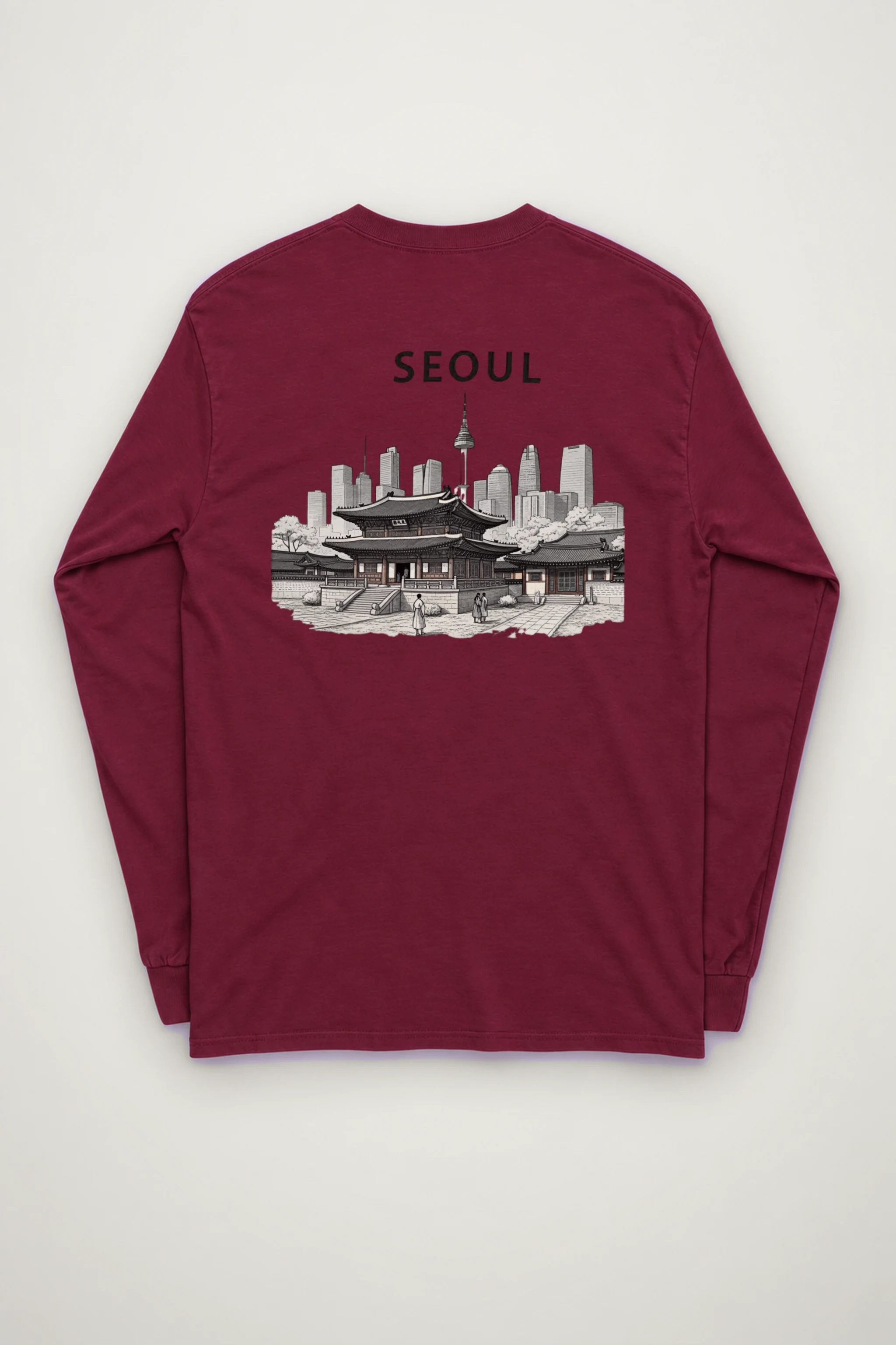 "Seoul Palace Skyline" Unisex Longsleeve T-shirt