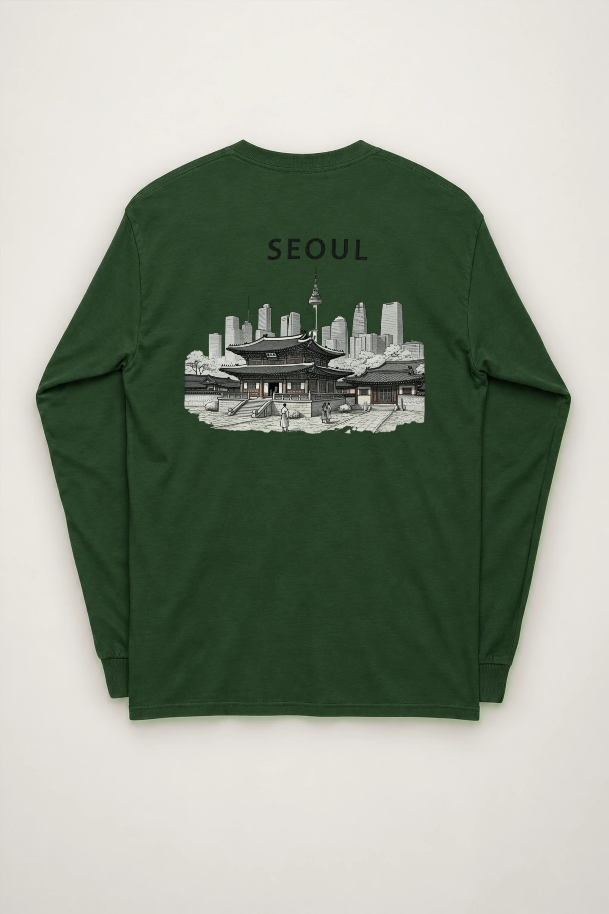 "Seoul Palace Skyline" Unisex Longsleeve T-shirt