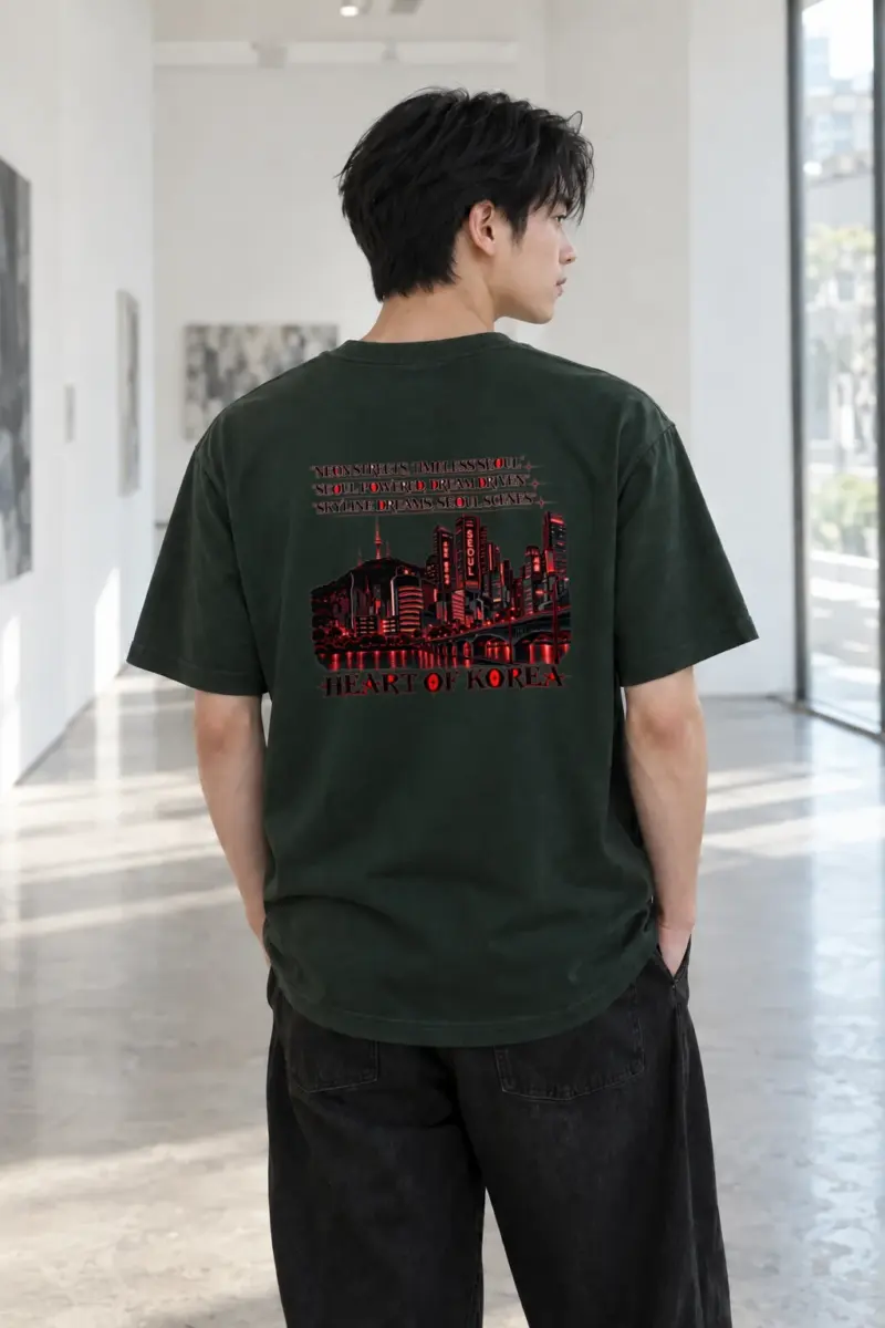 "Seoul Powered Dream Driven" Heavyweight Unisex Crewneck T-shirt | Gildan 5000