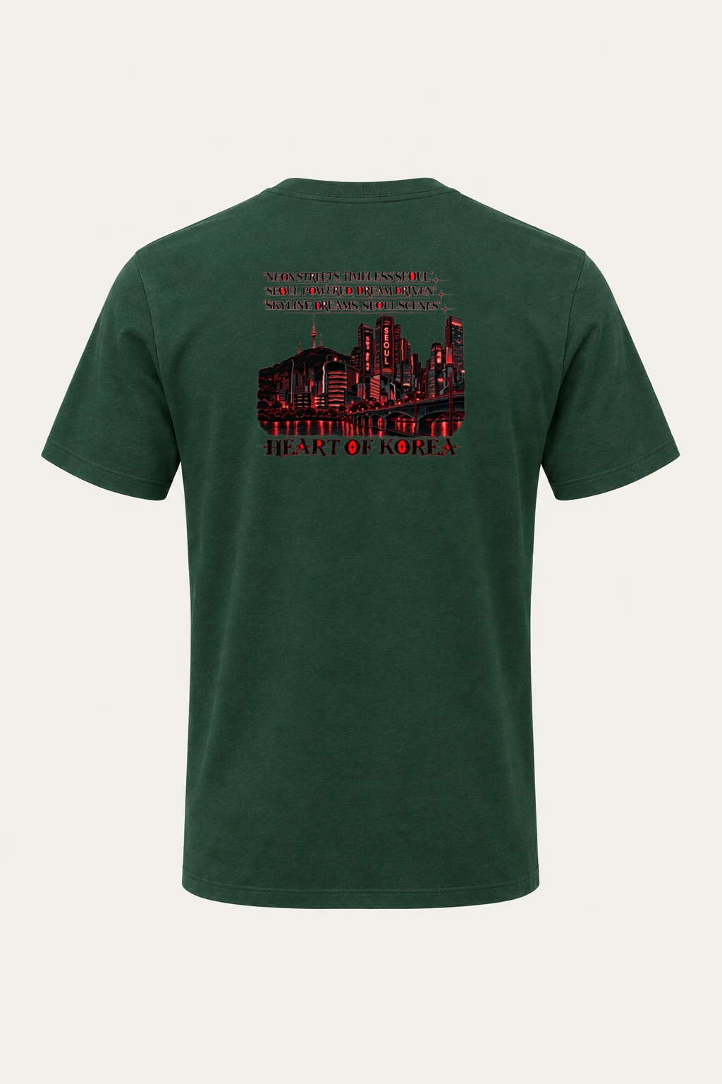"Seoul Powered Dream Driven" Heavyweight Unisex Crewneck T-shirt | Gildan 5000