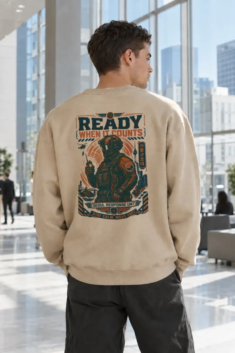“Seoul Response Unit” Heavy Blend Unisex Crewneck Sweatshirt | Gildan 18000