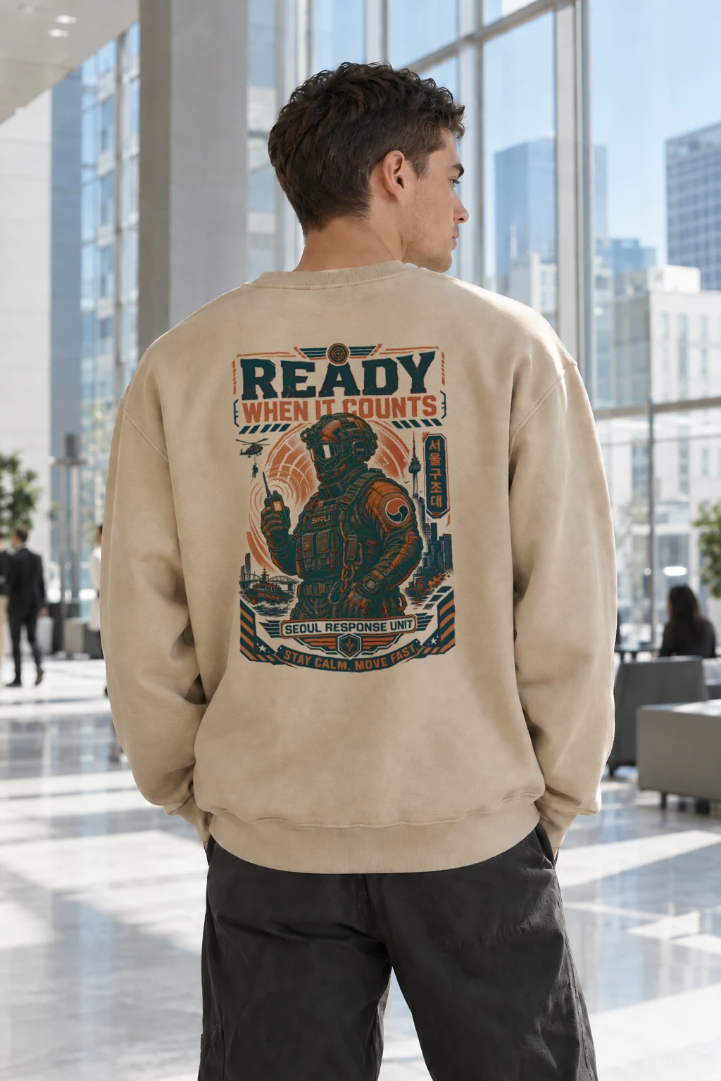 "Seoul Response Unit" Heavy Blend Unisex Crewneck Sweatshirt | Gildan 18000