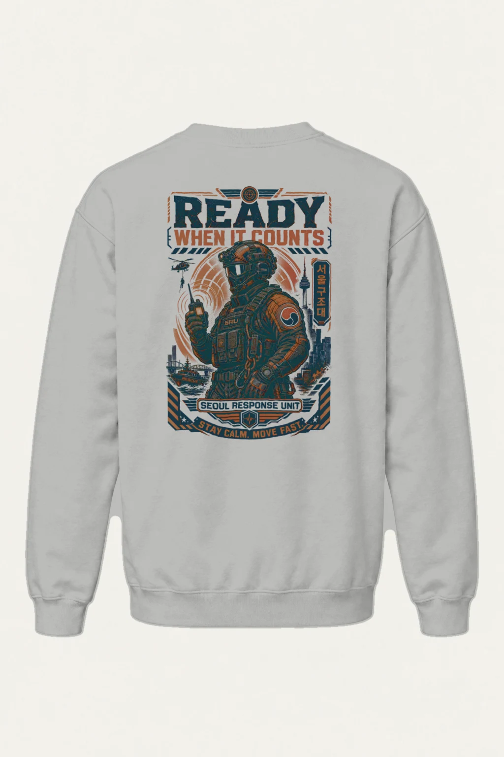 "Seoul Response Unit" Heavy Blend Unisex Crewneck Sweatshirt | Gildan 18000