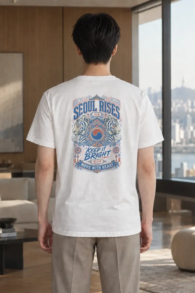 "Seoul Rises" Heavyweight Unisex Crewneck T-shirt | Gildan 5000